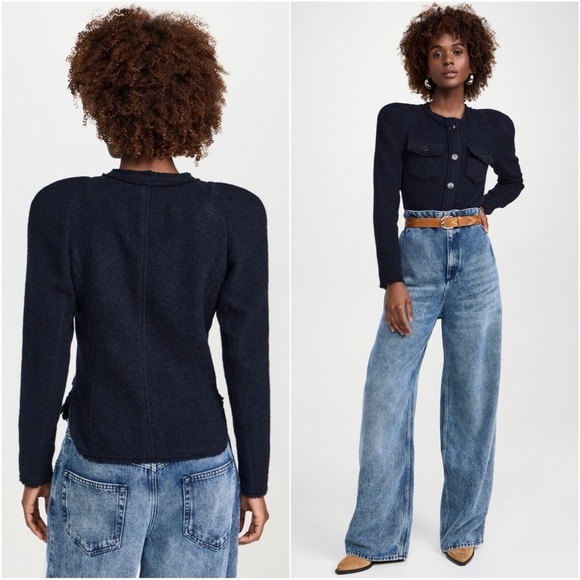 Isabel Marant Étoile Nelly Jacket Wool Blend Midnight Navy Sz 36 / 4 - Picture 2 of 15